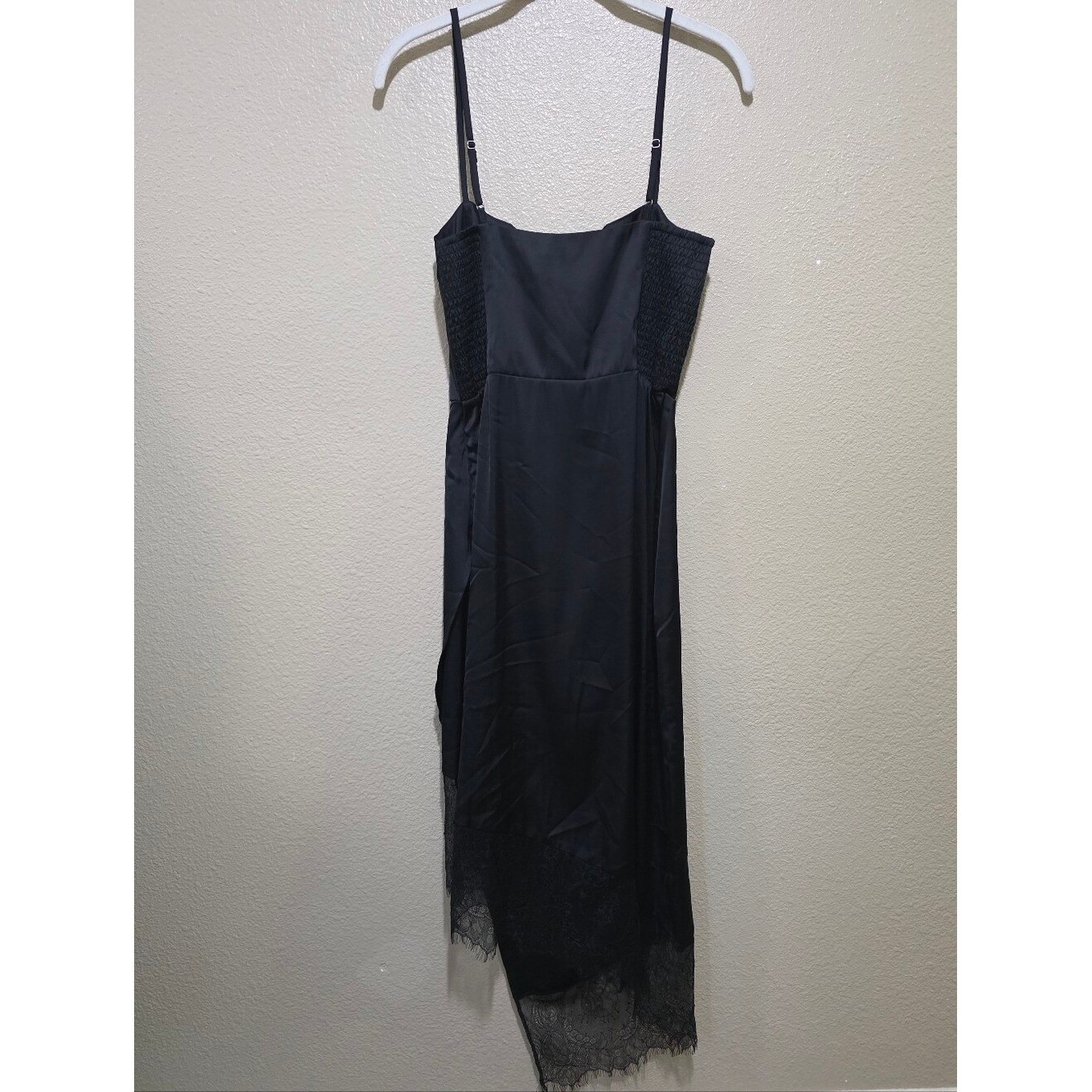 Abercrombie & Fitch Black Slip Dress with Lace Hem Size Small NWT