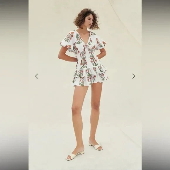 New Saylor Shannan Ruched Romper XS – S
