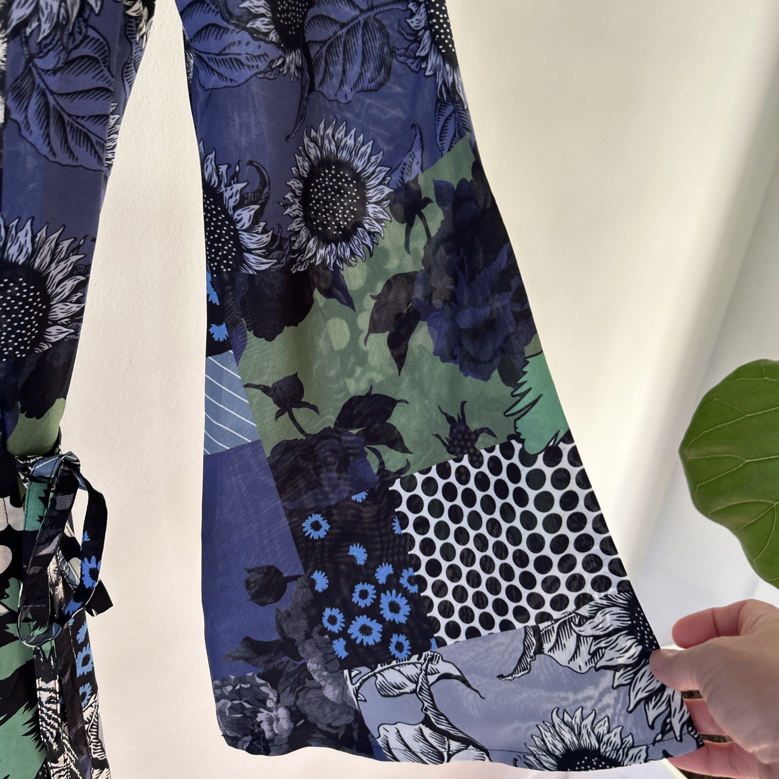 Anthropologie Dhruv KAPPOR Patchwork Floral wrap Midi Dress Size S NWT