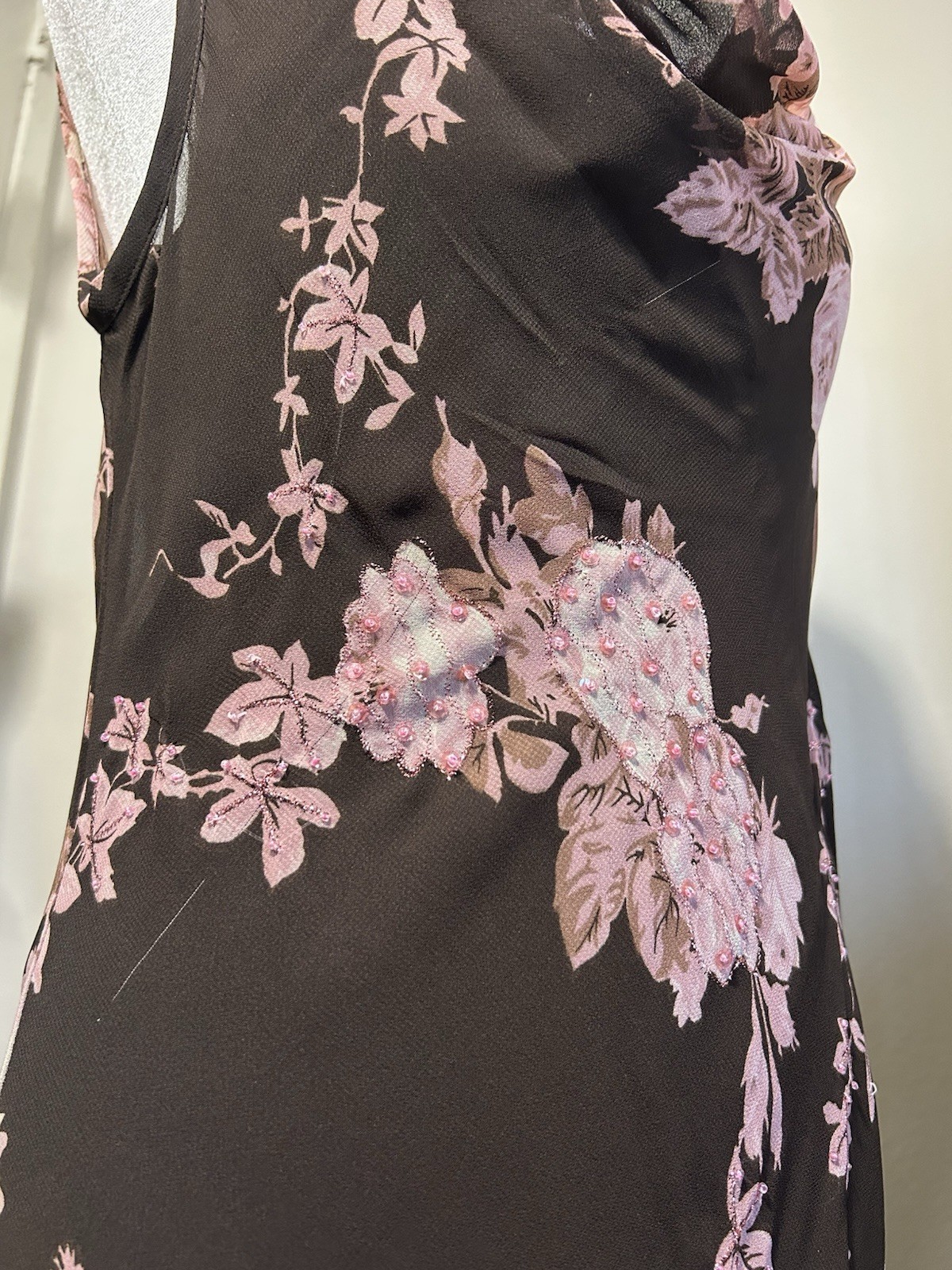 Dressbarn true vintage floral Slip Cowl neck Maxi Dress