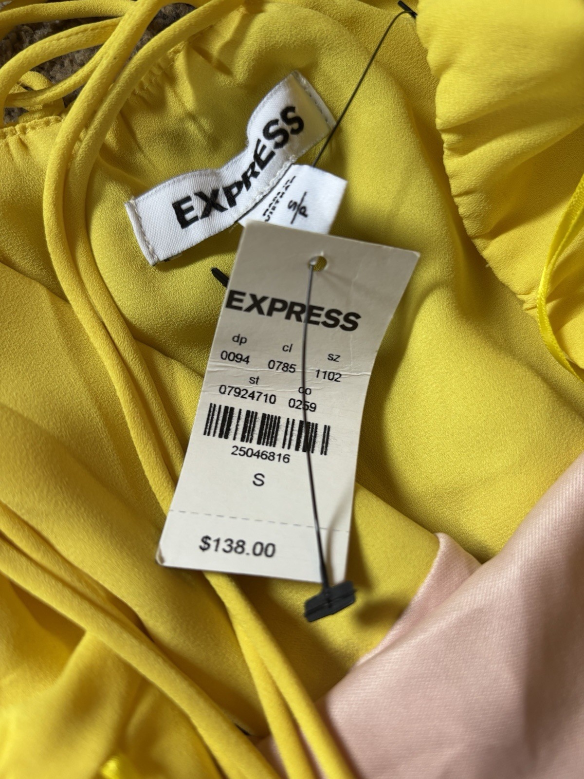 NWT Express Women’s Small Color Block Maxi Dress Spaghetti Strap Spring Summer