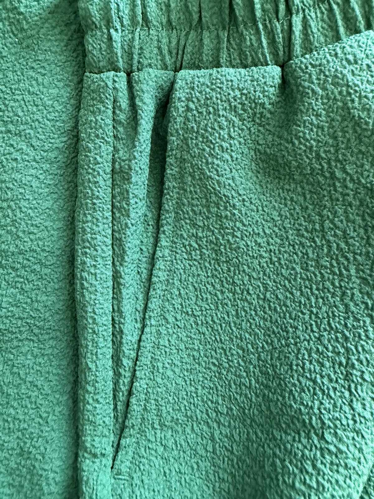 Nine.Eight New York Green Textured Elastic Waist Shorts Women’s Size M NWT