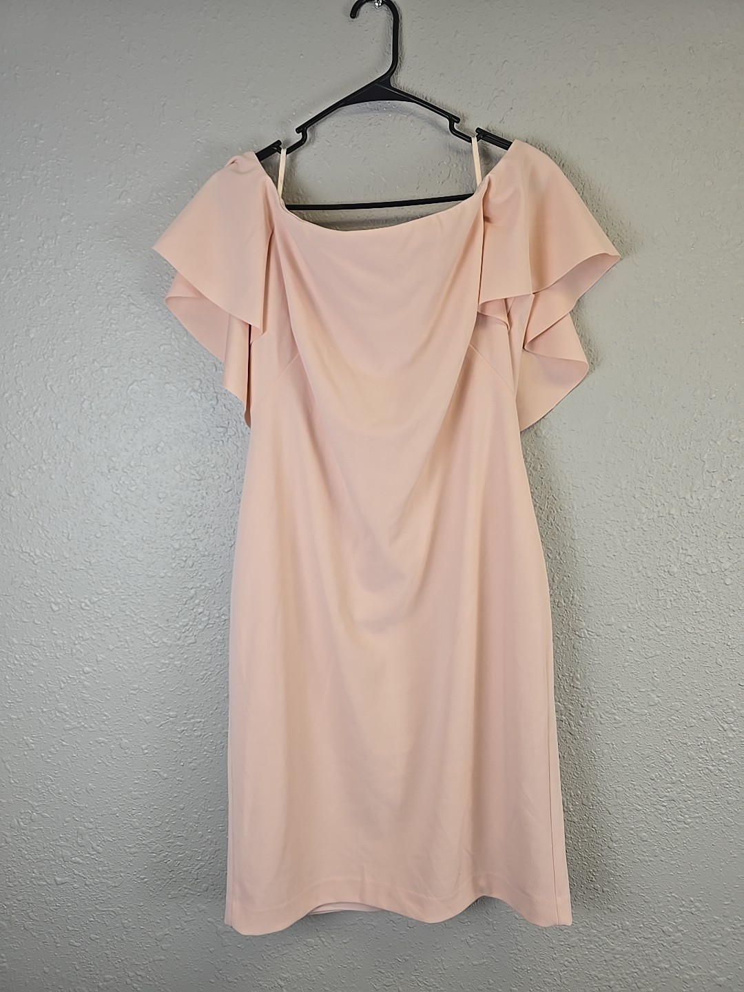 Lauren Ralph Lauren Peach Off-Shoulder Batwing Cocktail Dress Sz 14
