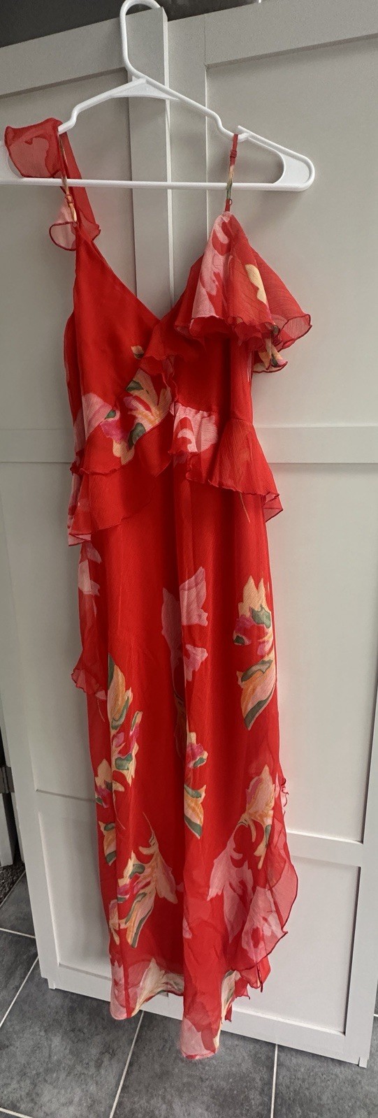 Women’s Ruffle Ankle Length Dress – Future Collective with Jenee Naylor Red
