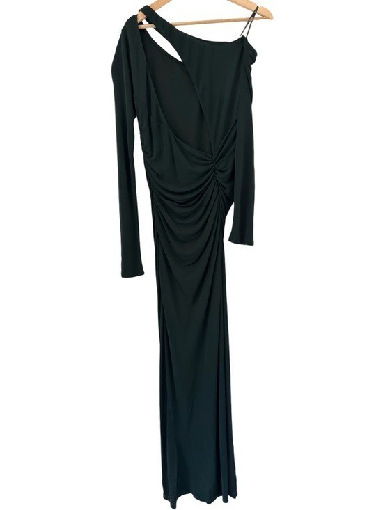 Reiss Delphine Off The Shoulder Cut Out Maxi Dress in Green Size 6