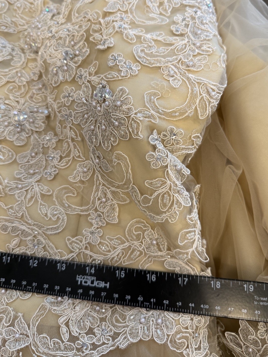 Stunning Ivonne D Beaded Lace Mother of the Bride Gown Set Champagne Sz 16