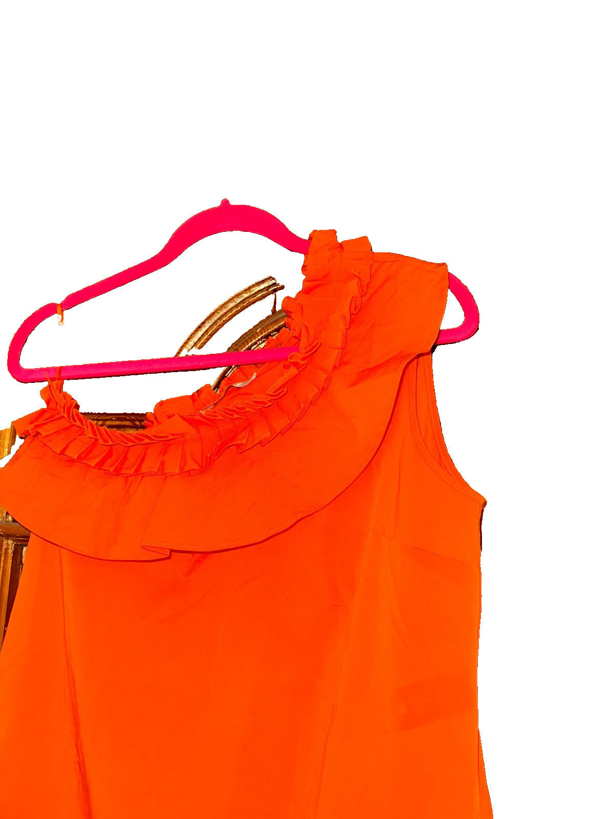 ADL Cengiz Abazoglu Orange Ruffle One Shoulder Cotton Dress Size S