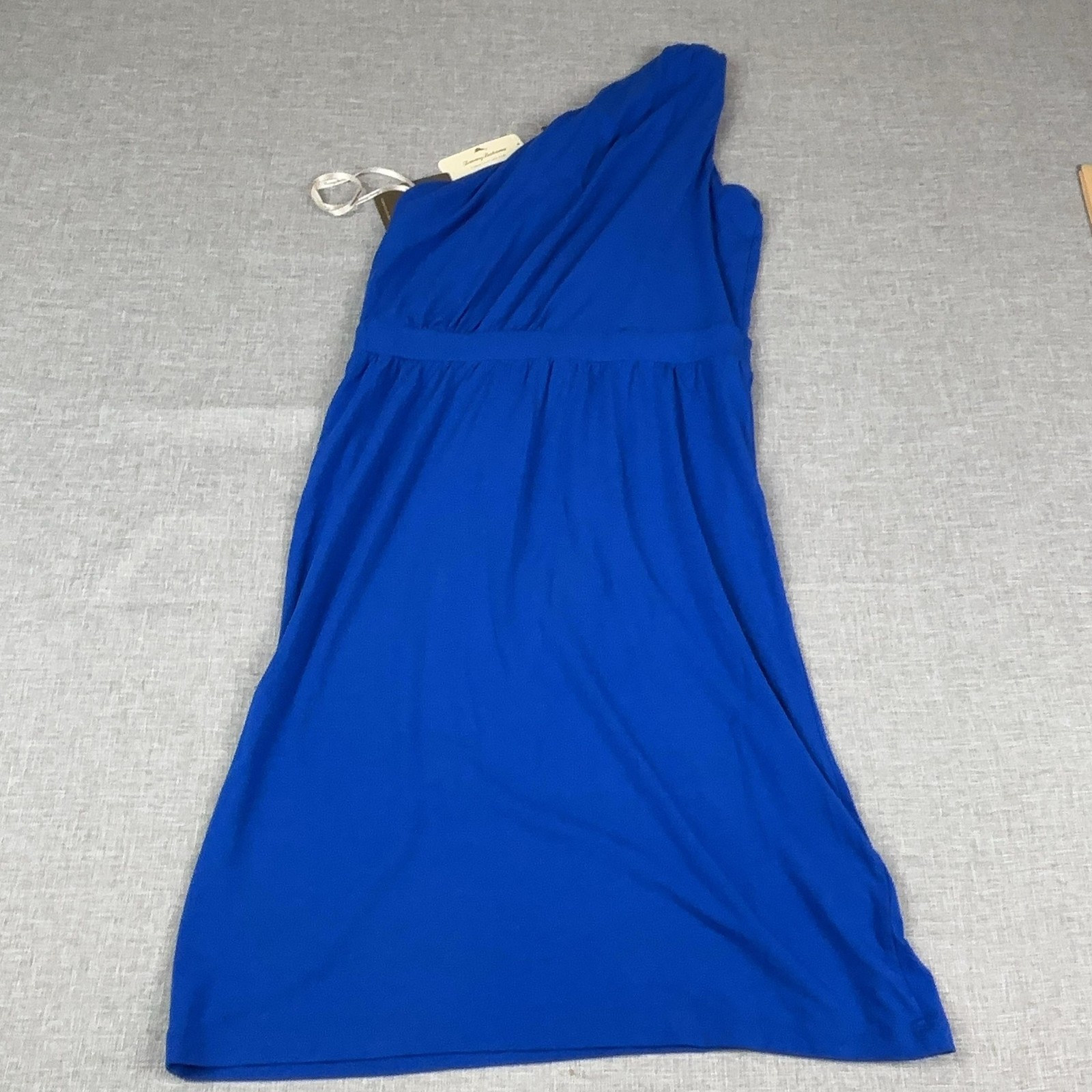 Tommy Bahama Dress Womens Small Blue One Shoulder Maxi Petites Casual Fit
