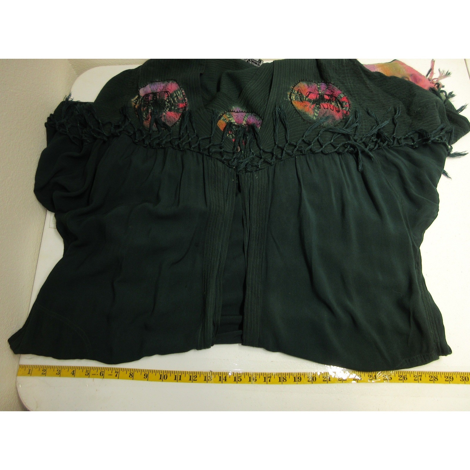Vintage Raiment Fashions Dress Womens One Size Fringe Tie Dye Lagenlook Artsy