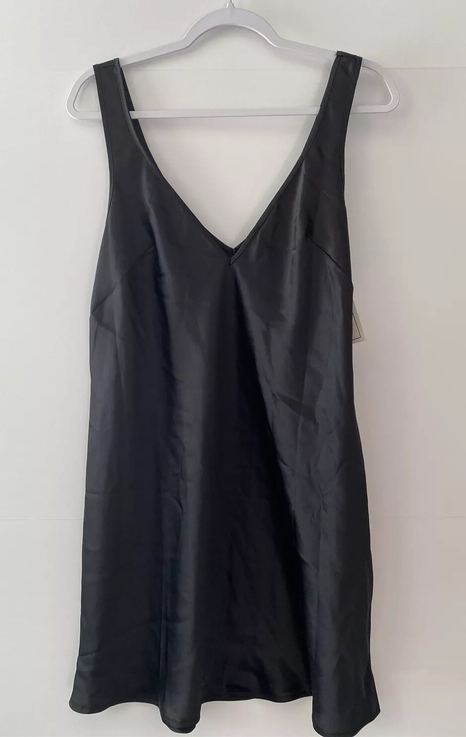 Flounce London Mini Slip Dress in Black, Size US 12