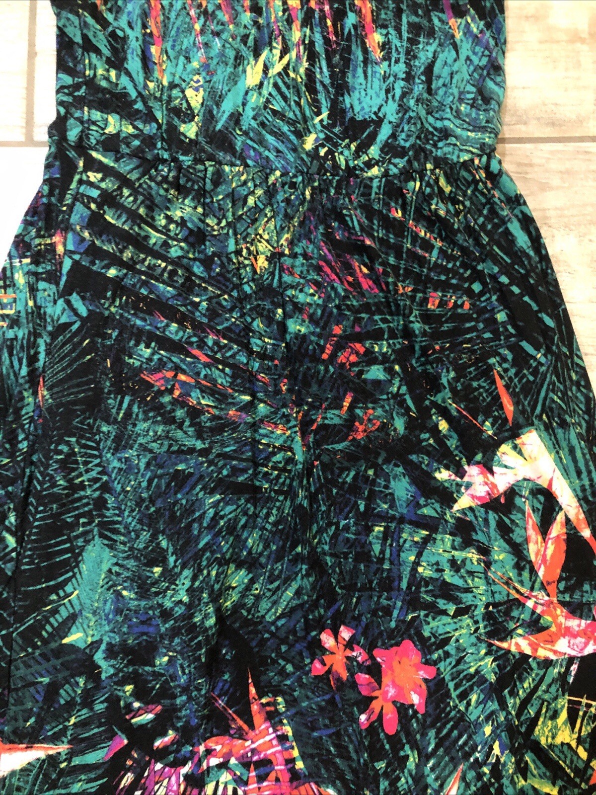 Soma One Shoulder Halter Amazon Tropical Maxi XS Bird Of Paradise Flowers