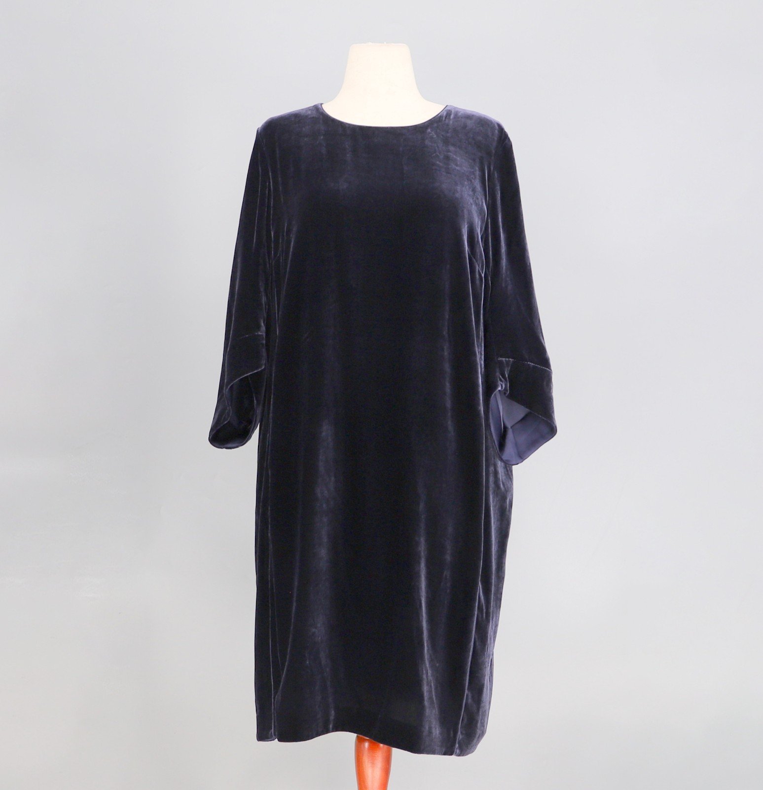 LAFAYETTE 148 NY Velvet Rayon Silk Dress in Dark Purple Size 16