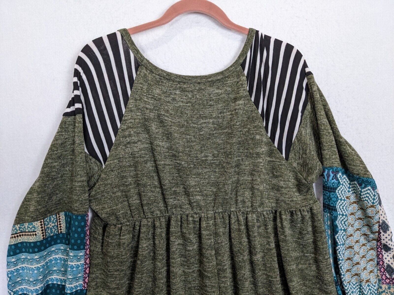 Egy California Womens Dress Size 1XL Long Sleeve Pullover Polyester Blend Green