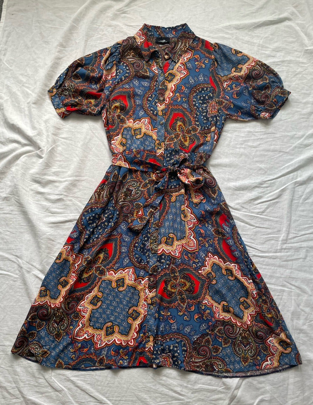 Wallis Boho Short Sleeve Light Summer Shirt Dress UK 12