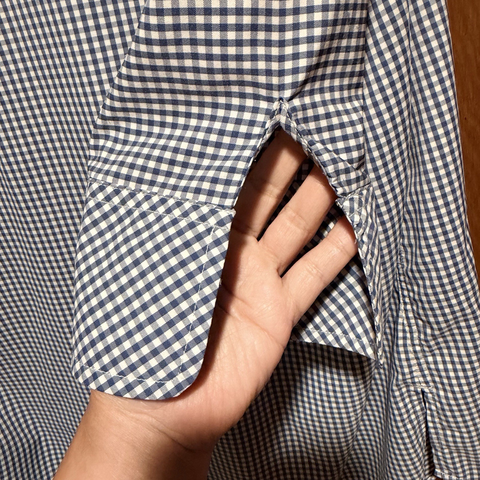 Vineyard Vines Performance Gingham Shirt Dress Navy Blue White Size 12