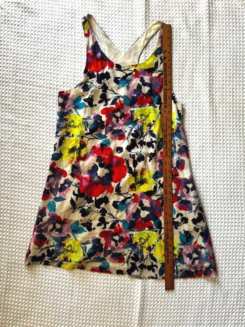 Alice + Olivia Silk Floral Watercolor Racerback Tank Dress Large L