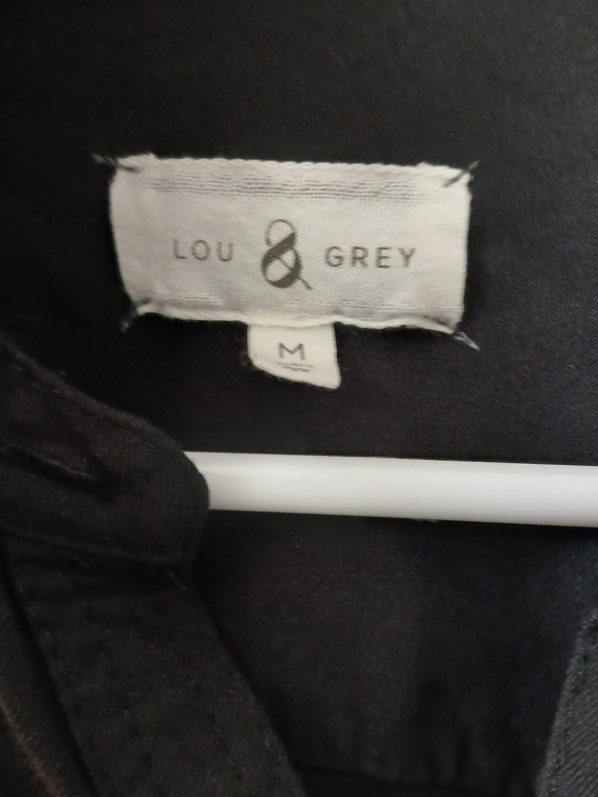 Lou And Grey, Black Dress 3/4 Sleeve With Tie Waist Pockets