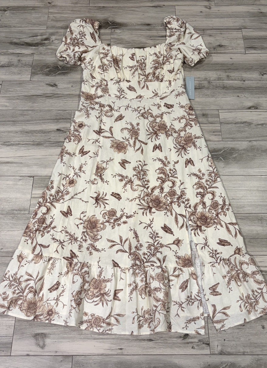 London Times Women’s Puff Sleeve Square Neck Long Maxi Dress Size 16 NWT