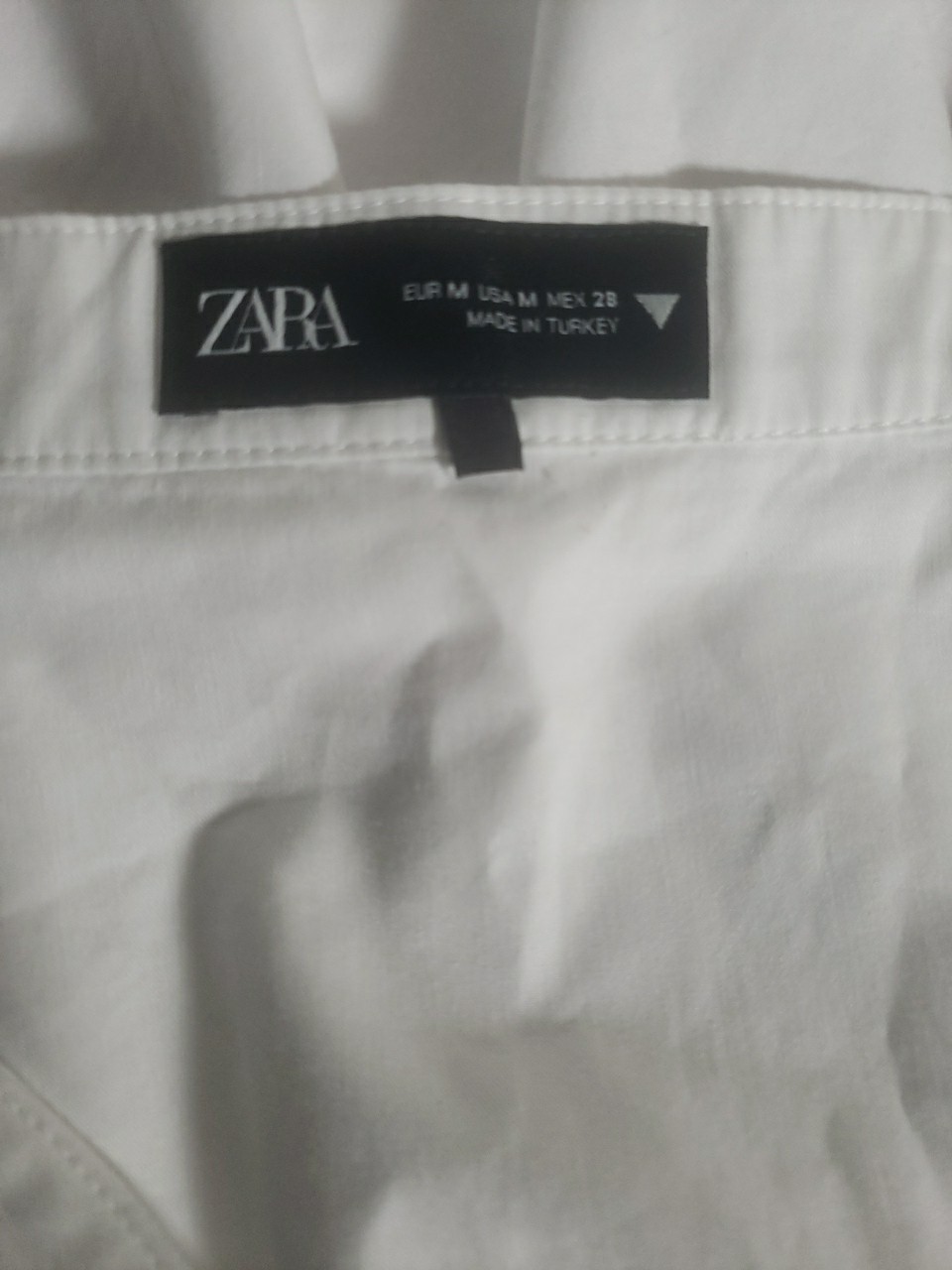 Zara White Mini Shirt Dress Long Cuff Sleeve Button Top Womens Medium