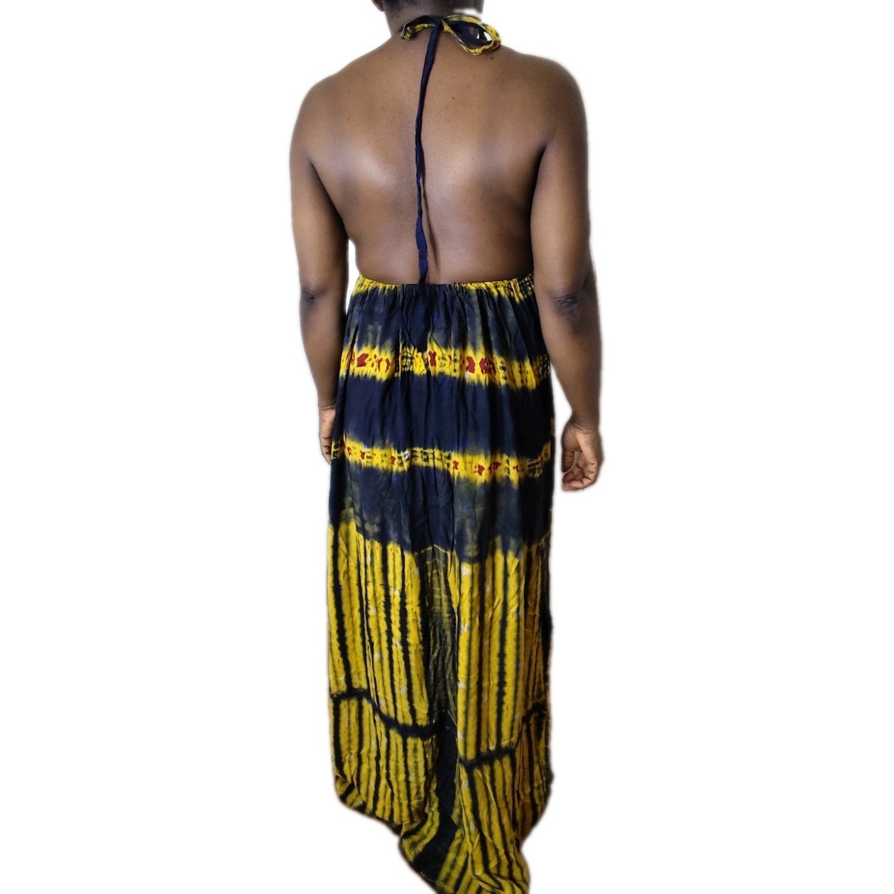 Women’s Backless Boubou , Summer Dress, Batik Cotton Dress (Fits: S-M)