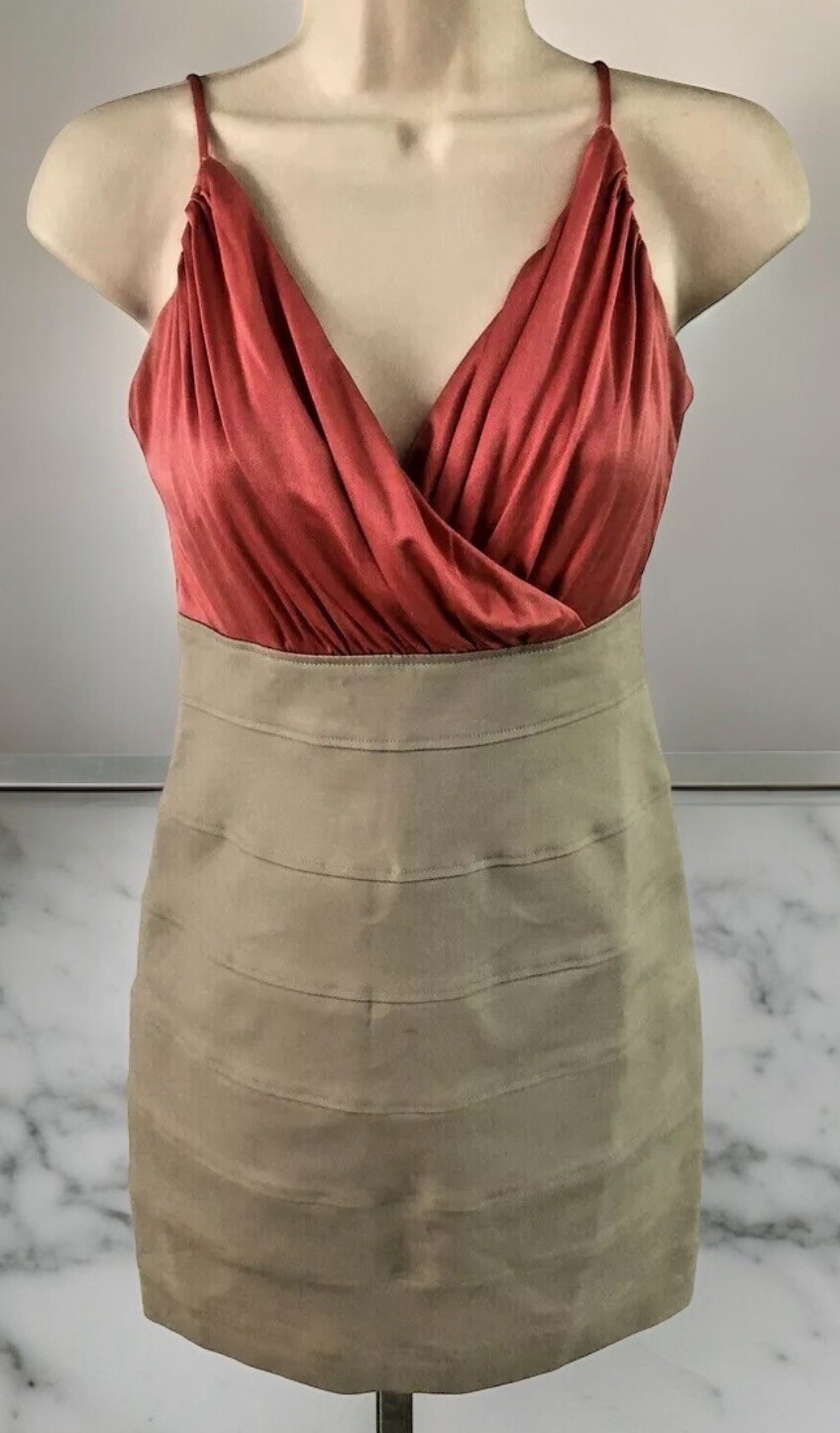 Maria Bianca Nero Sleeveless Pink Silk Beige Babydoll Bondage Mini Dress Y2K P