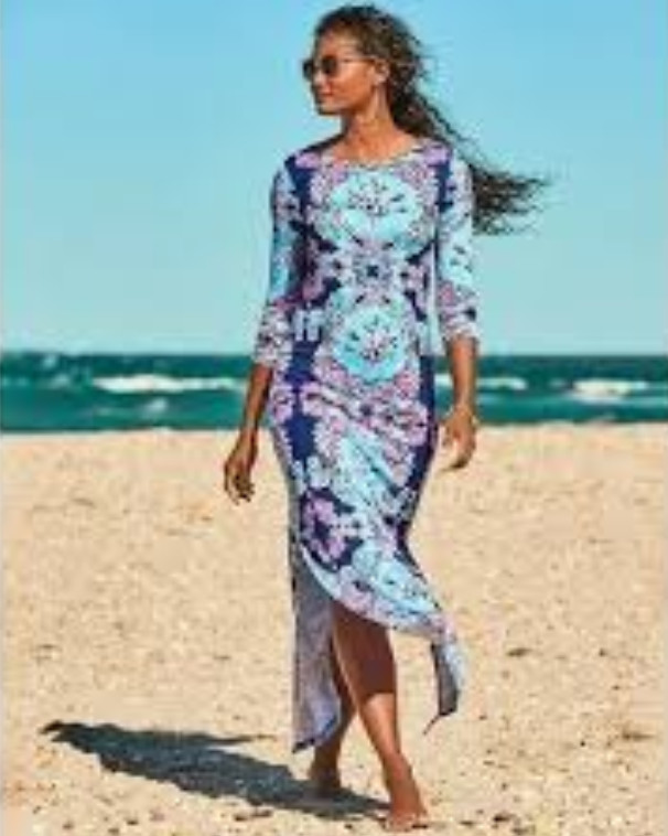 NWT LILLY PULITZER SIZE X-LARGE MORGANN MAXI DRESS *MERMAID BEACH* HTF