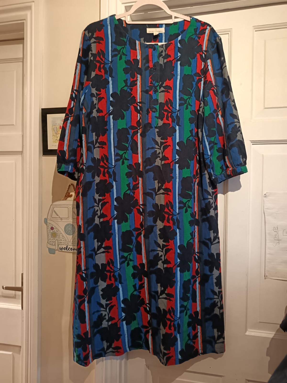 Seasalt Cornwall sea call a line dress multicoloured UK 14