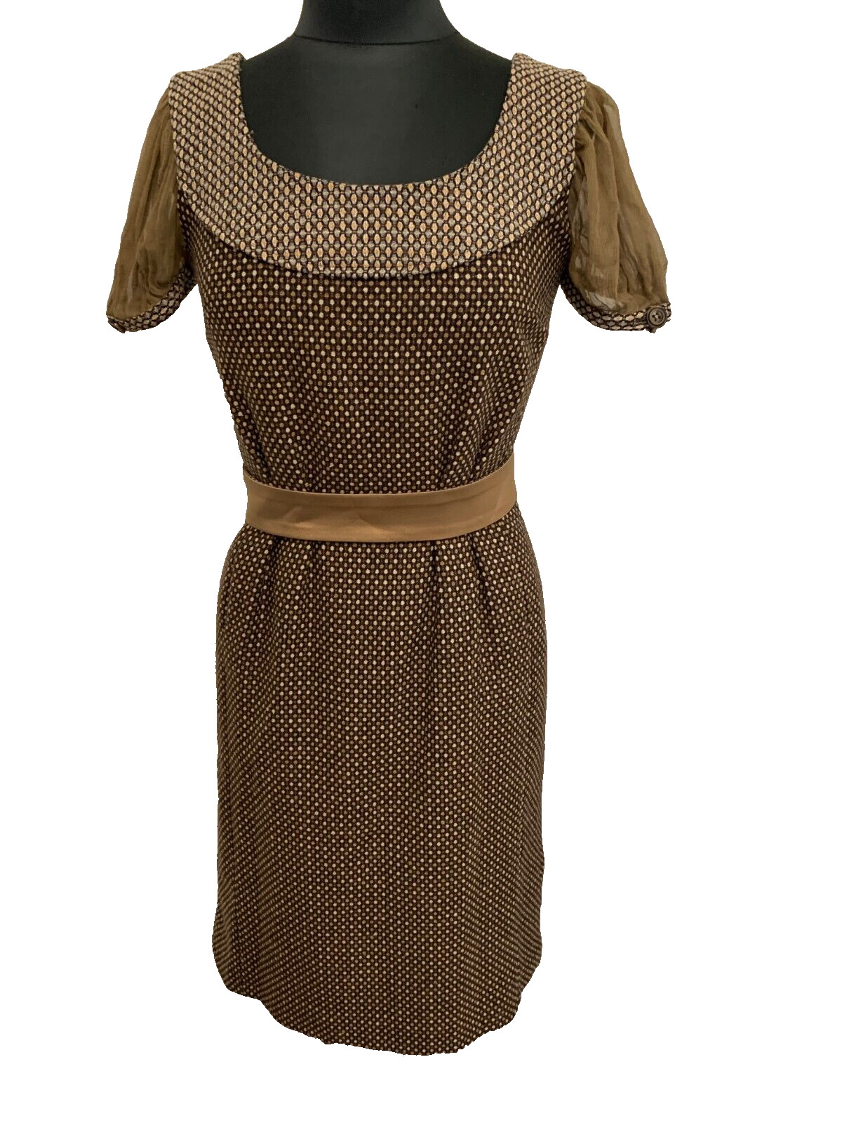 Dolce & Gabbana D&G brown tweed wool dress with a belt 26/40 UK8 US4 EU34