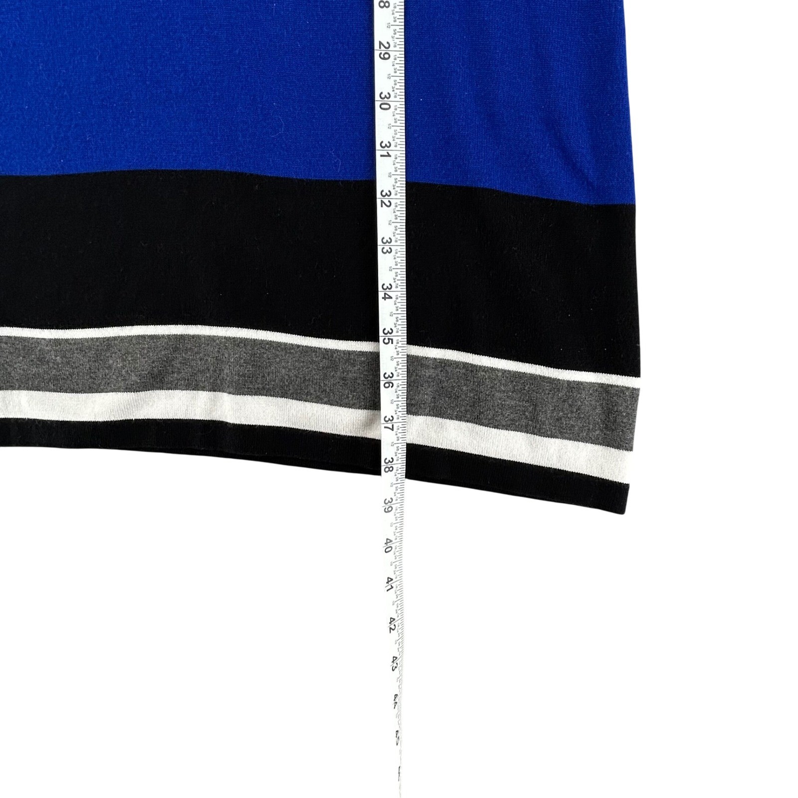 Luxxe Lane Colorblock Stripe Long Sleeve Sweater Dress Womens Size Large