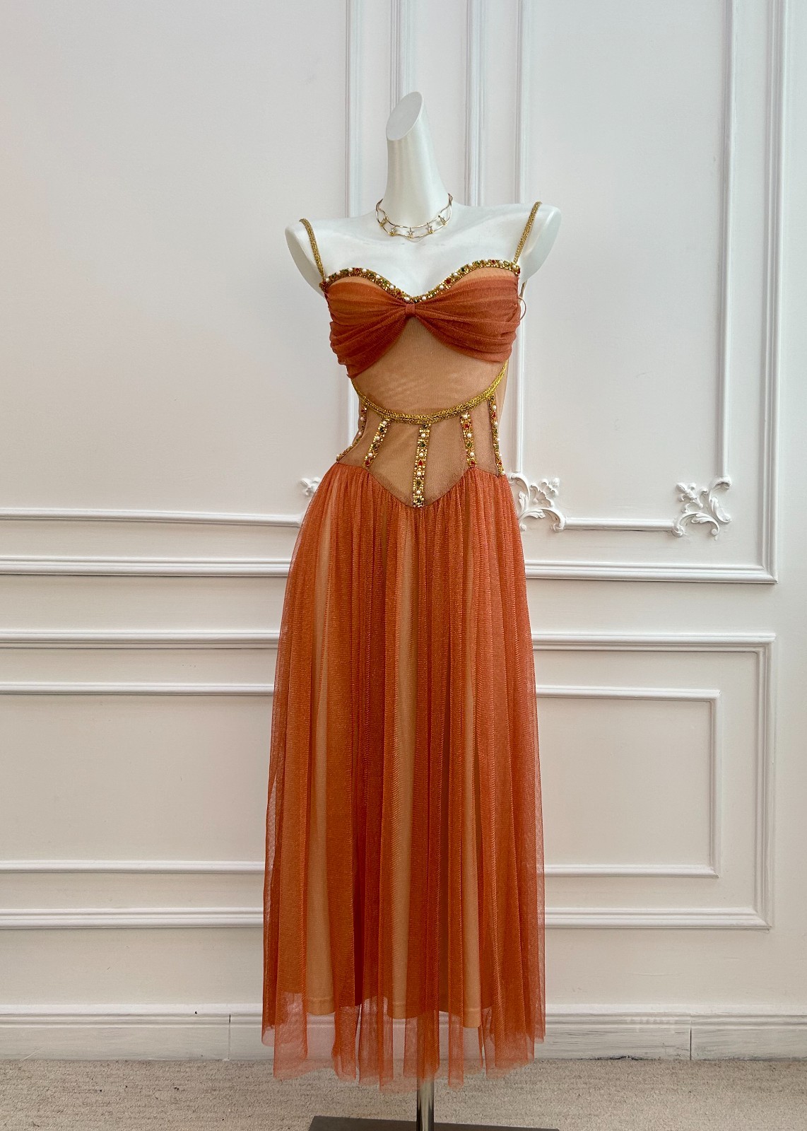Women’s Custom Made Prom Dress Rhinestone Tulle Evening Gown Custom Size