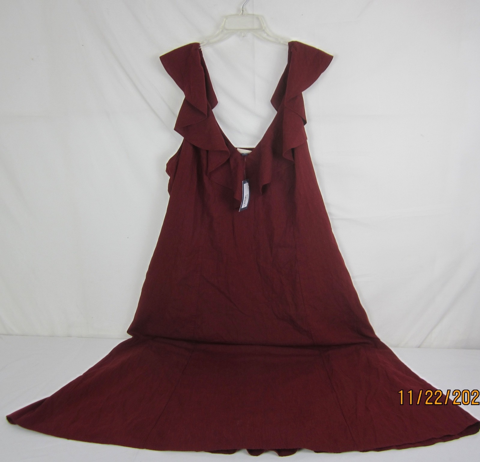 Women’s Ruffle Sleeve Maxi A-Line Dress – Universal Thread Maroon 2X