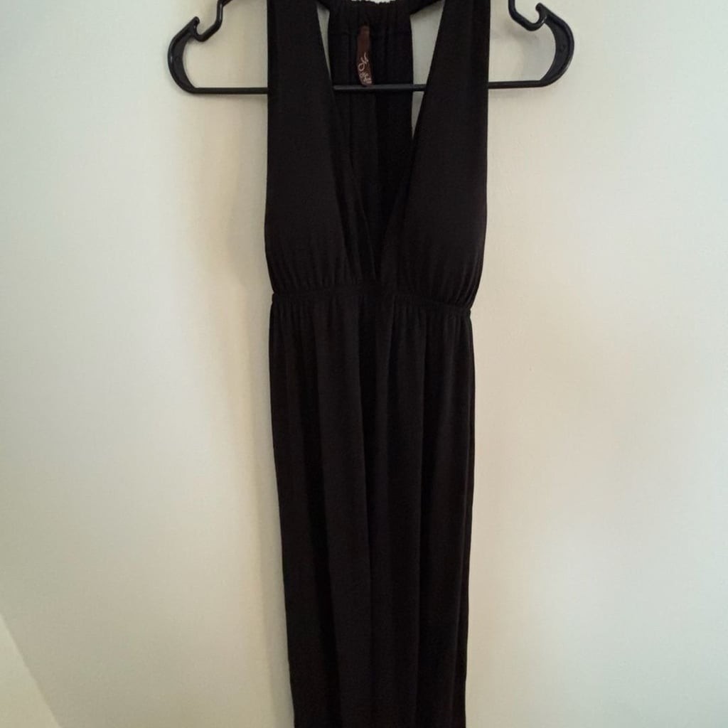 Marisa Baratelli Black Halter Neck Jersey Maxi Dress