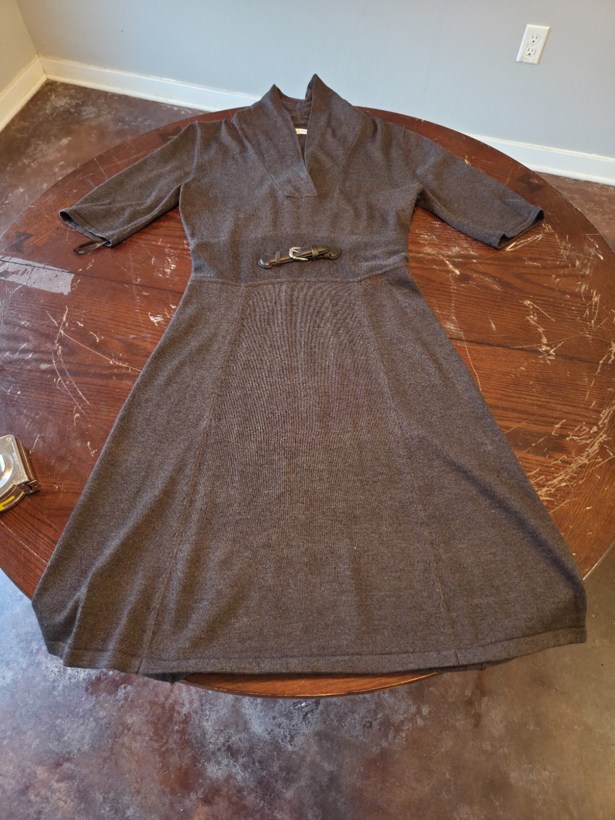 Calvin Klein Dress. Short Sleeve Dark Gray.size Medium. Dry Clean. 75% Acryl