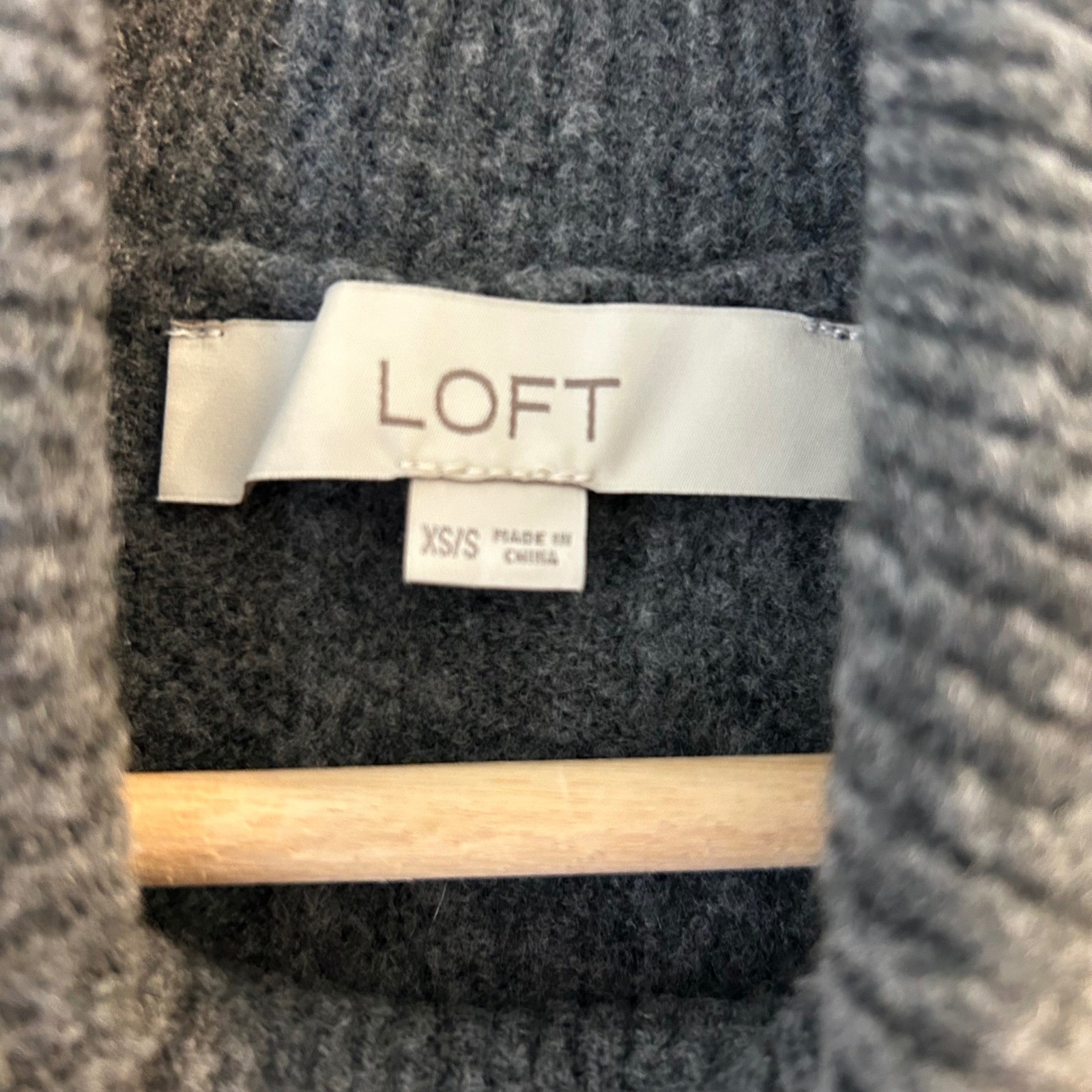 LOFT Gray Ribbed Turtleneck Long Sleeve Maxi Sweater Dress Women’s XS/S