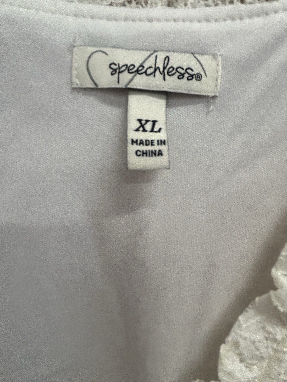 Speechless Lace Puff Sleeve Fit & Flare Dress XL Vneck Floral Print Summer Beach