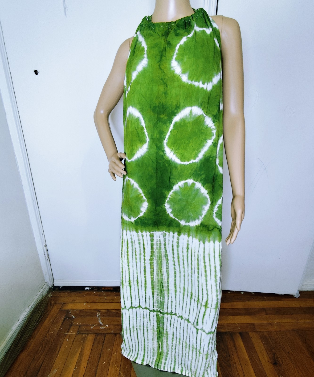 Women’s Backless Long Dress , Batik Cotton Dera For Summer Beach Dress, (S-M)