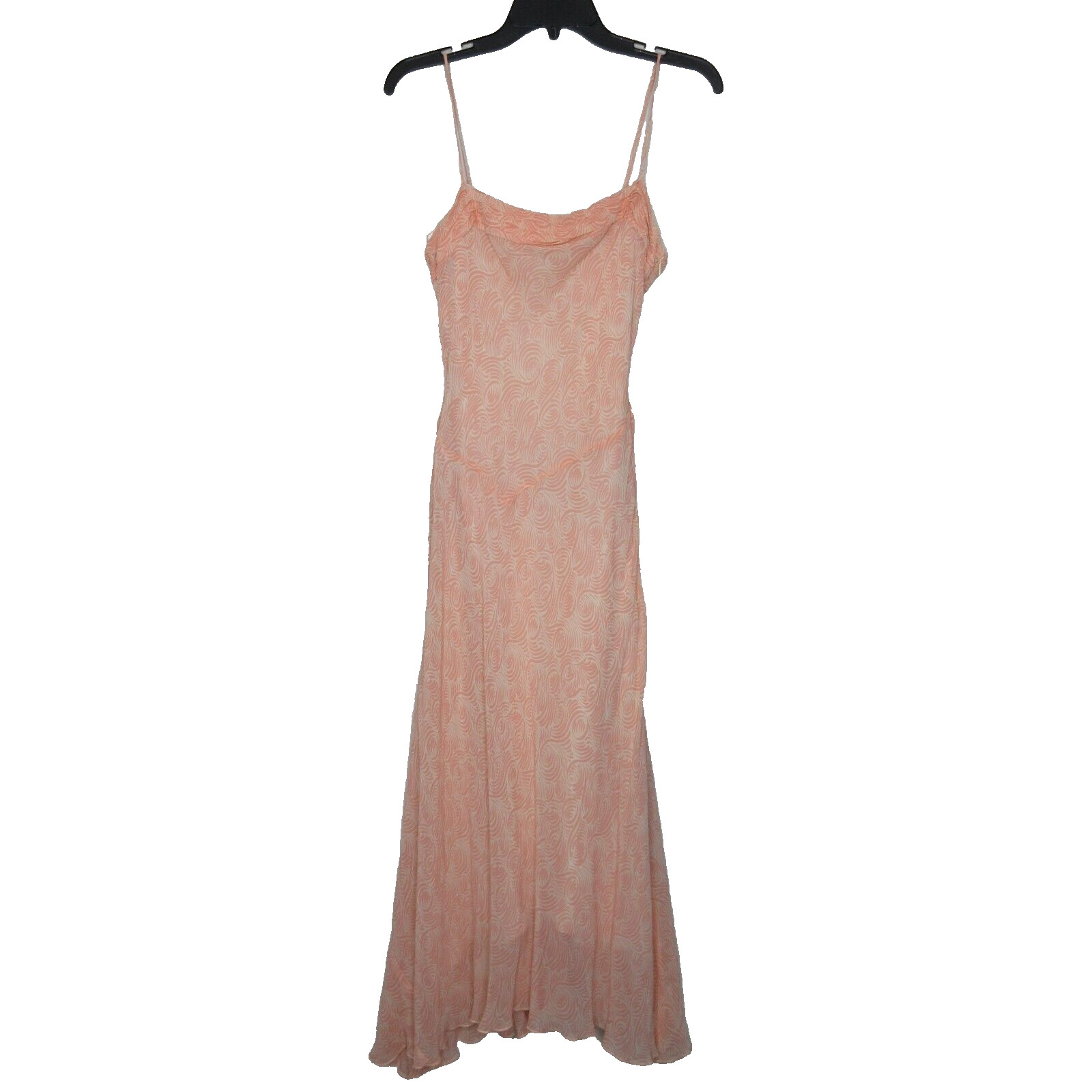 Casual Corner Women’s Vintage Spaghetti Strap Silk Midi Dress Orange Creme 8 B34