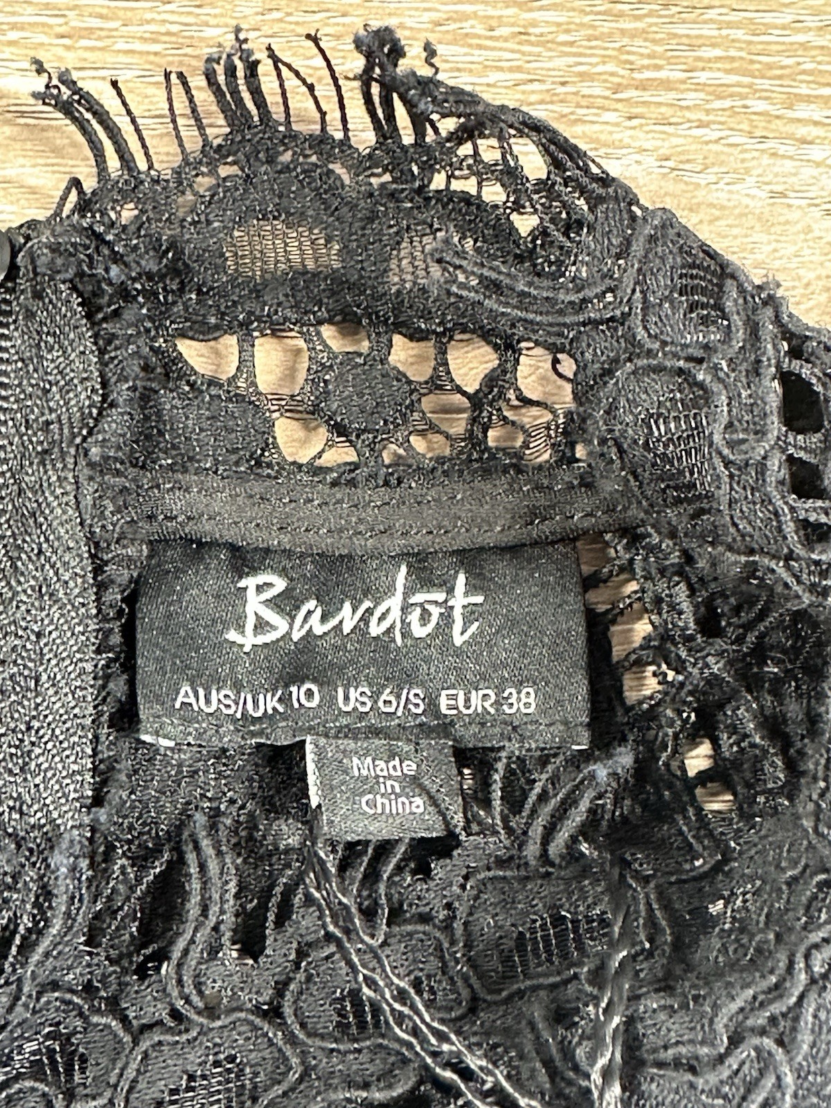 Bardot Lace Panel Midi Dress In Black Womens US Size 6 AUS/UK Size 10 NWT