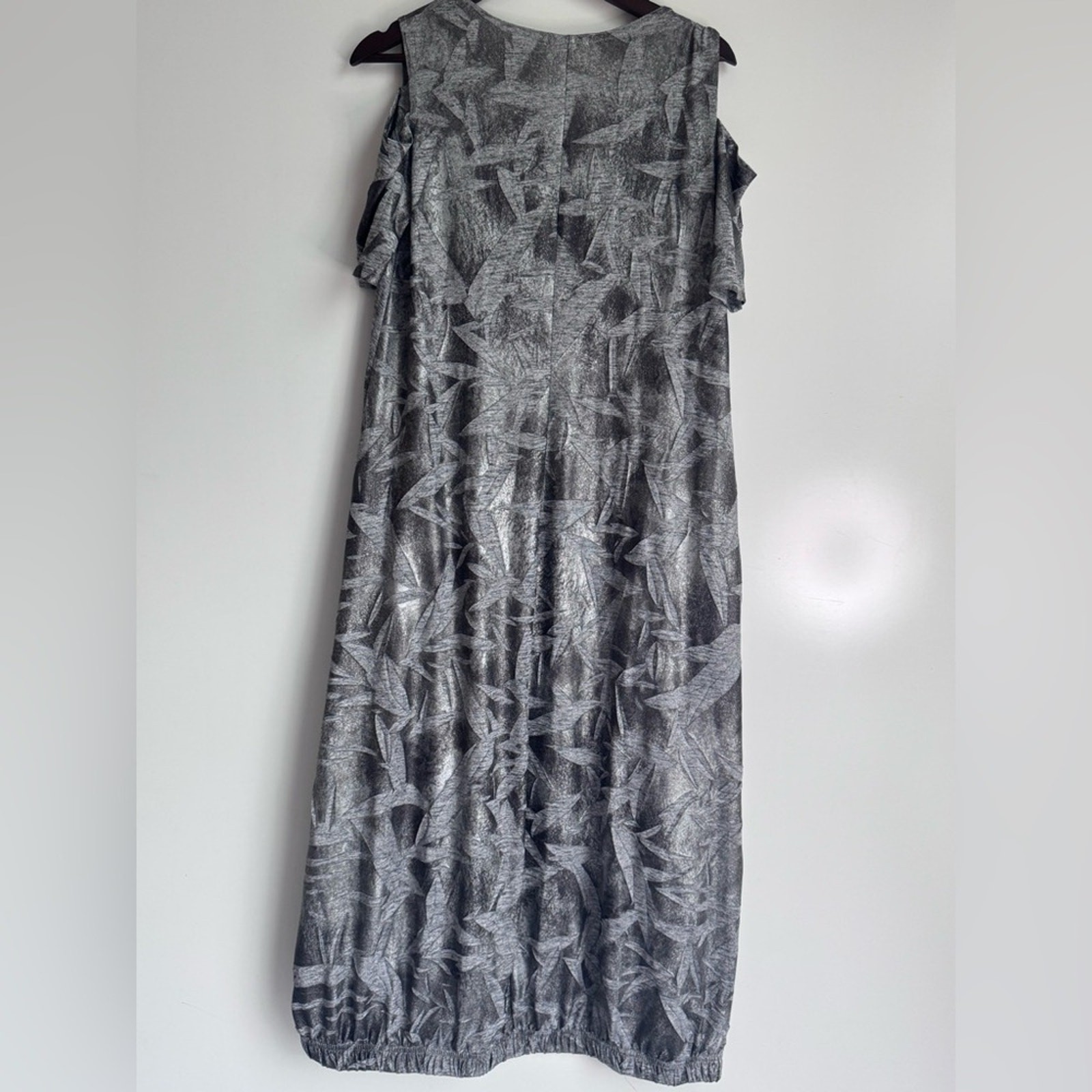LACE Lagenlook Minimalist Gray Dress Size XL French Canada Cut Out Texture