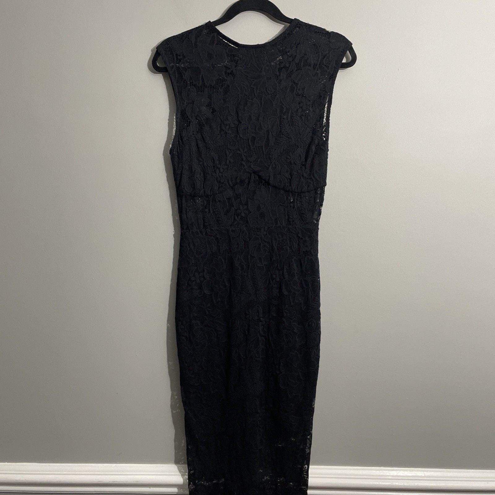 Privy Black Lace Maxi Dress Women’s Size M Bodycon Gothic Gown Sexy