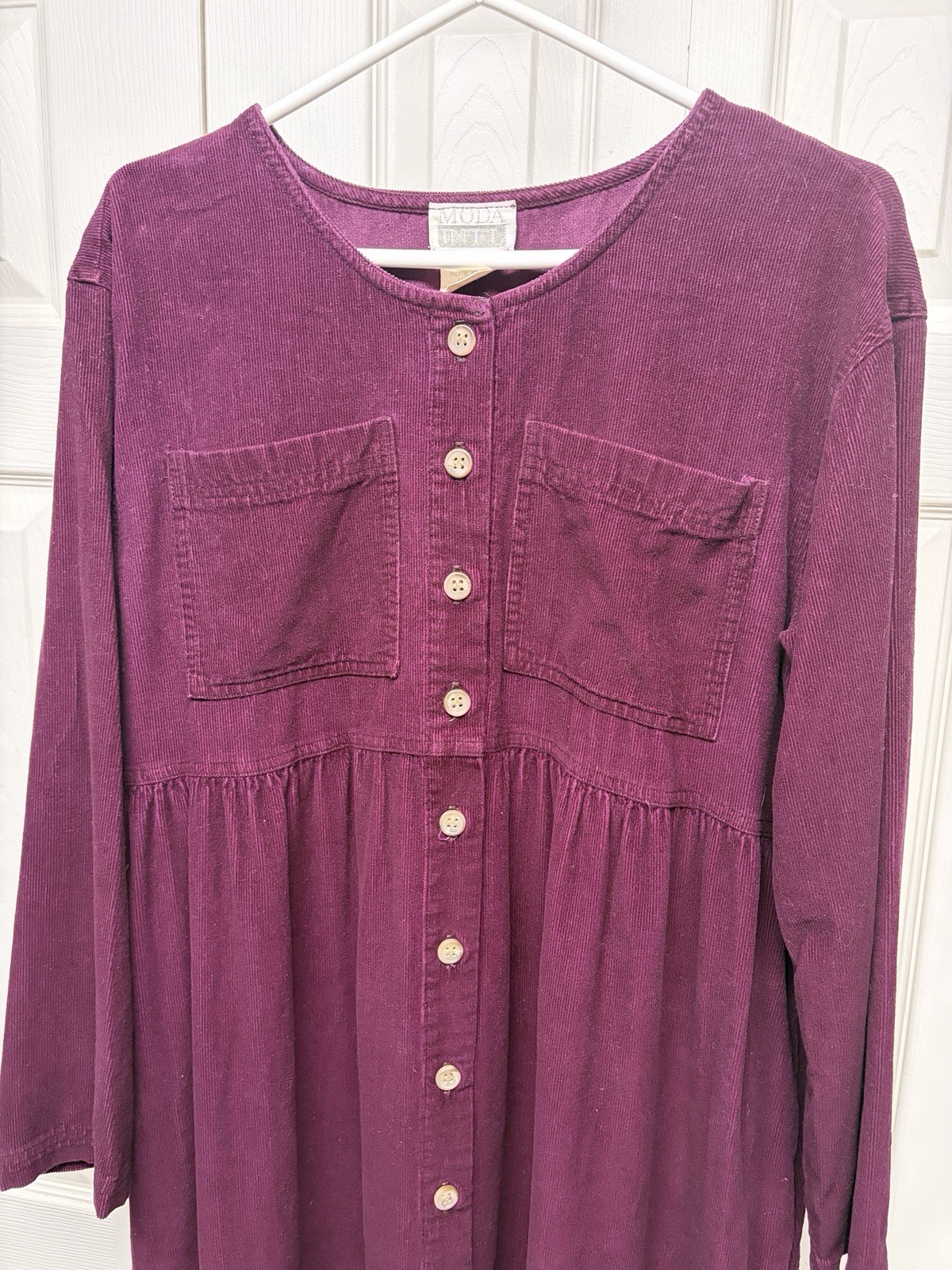 Moda Intl Purple High Waist Corduroy Dress Pockets Excllnt Victoria Secret Sz 12