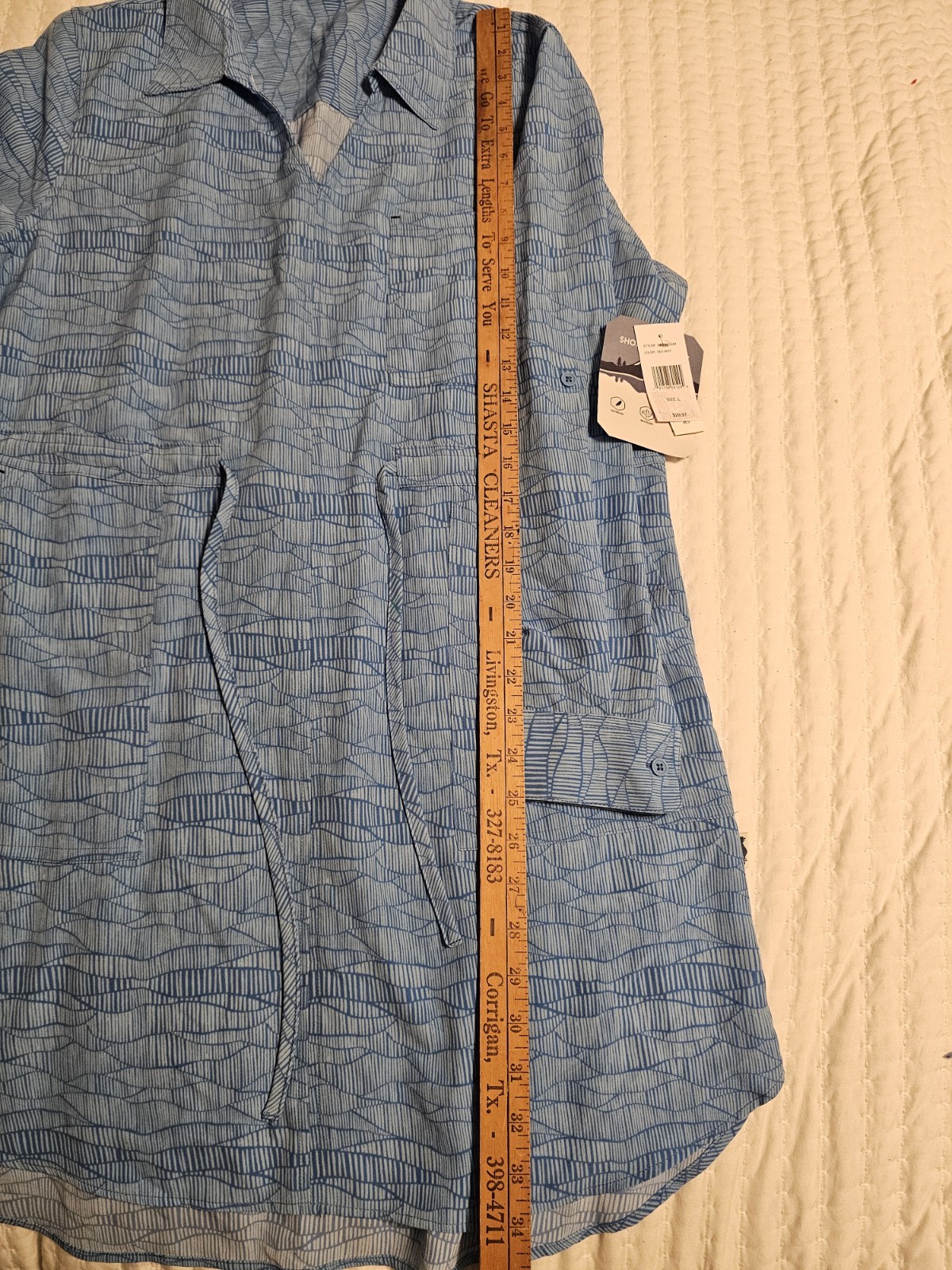 Shore To Summit Sun Protection Dress Blue Sea Mist Outdoor Dress Size L