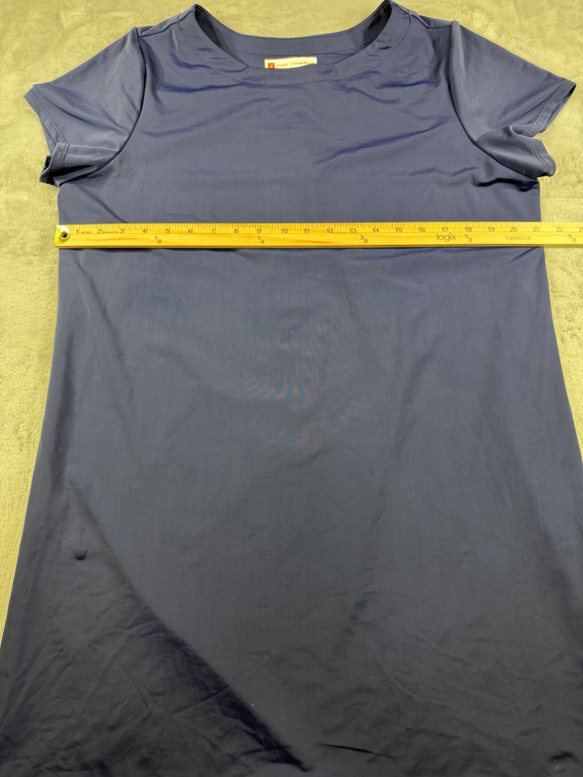 Jude Connally Navy Blue Jude Cloth Short Sleeve Shift Dress Size XL
