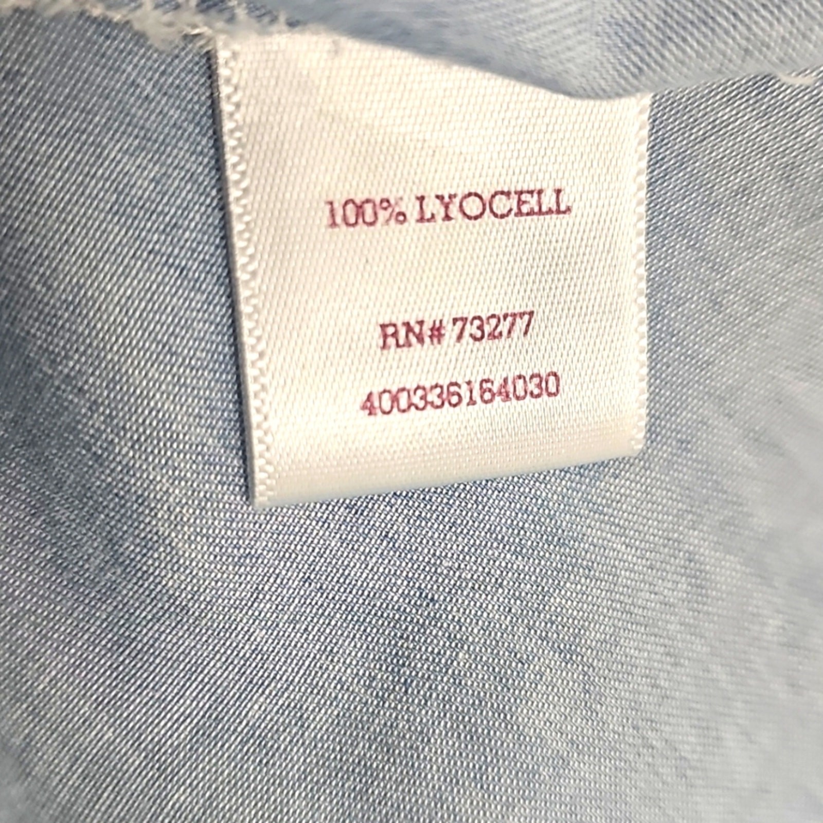 So Womens Long Sleeve 3/4 Button Lyocell Light Blue Denim Tunic Shirt Dress Sz M