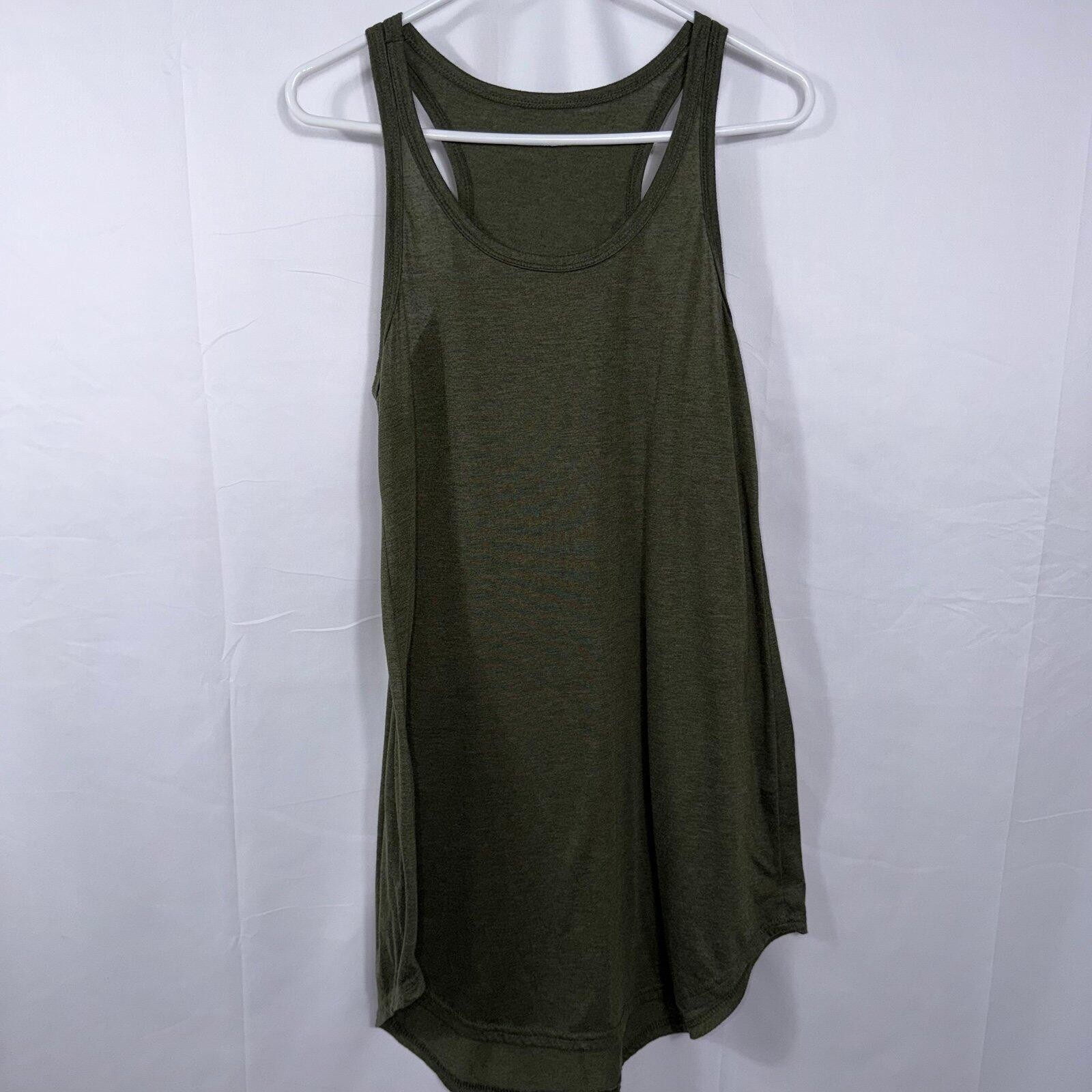 Olive Green Racerback Tank Dress / Coverup XL