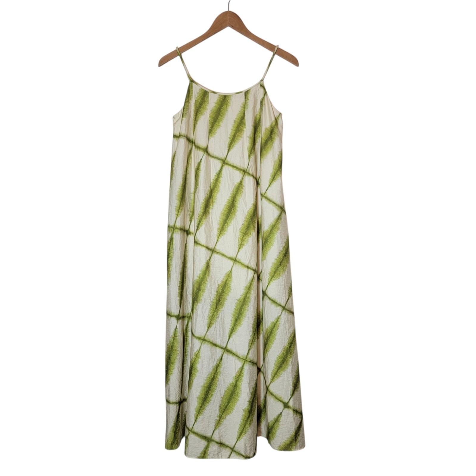 Urban Revivo Linen Blend Leaf Print Maxi Dress Sleeveless Slip Green NWT XS