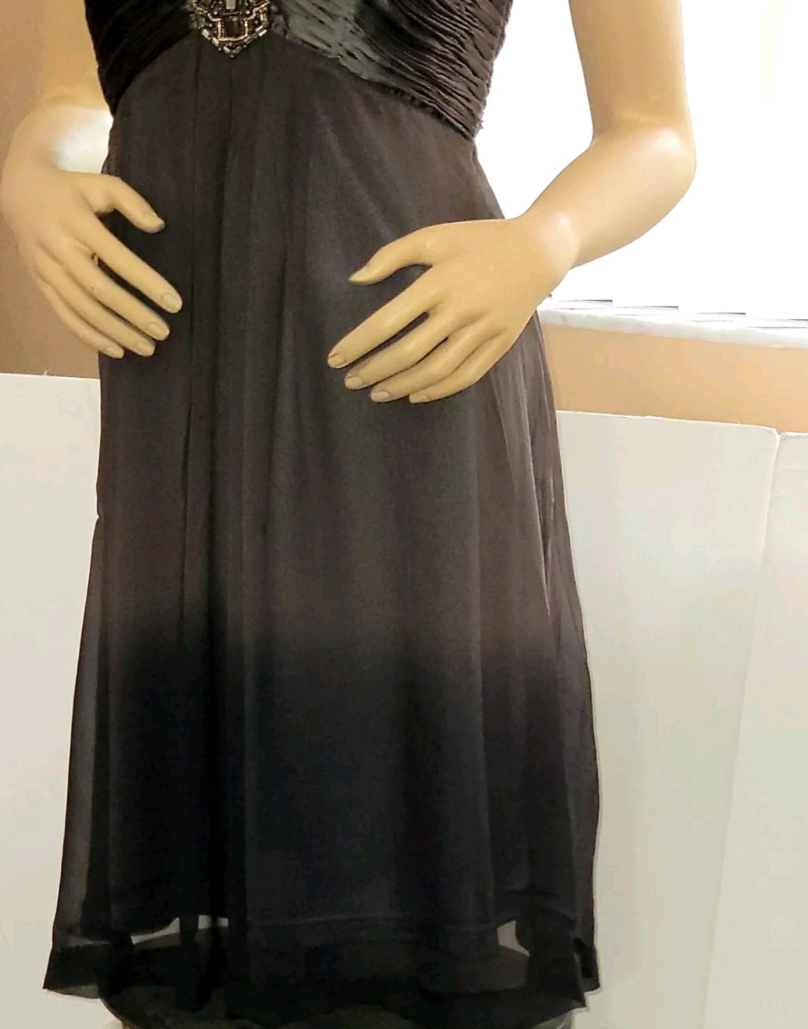 Paid $499 Sue Wong Nocturne Beaded Jeweled Smokey Grey Silk Ombre Dress Size 6