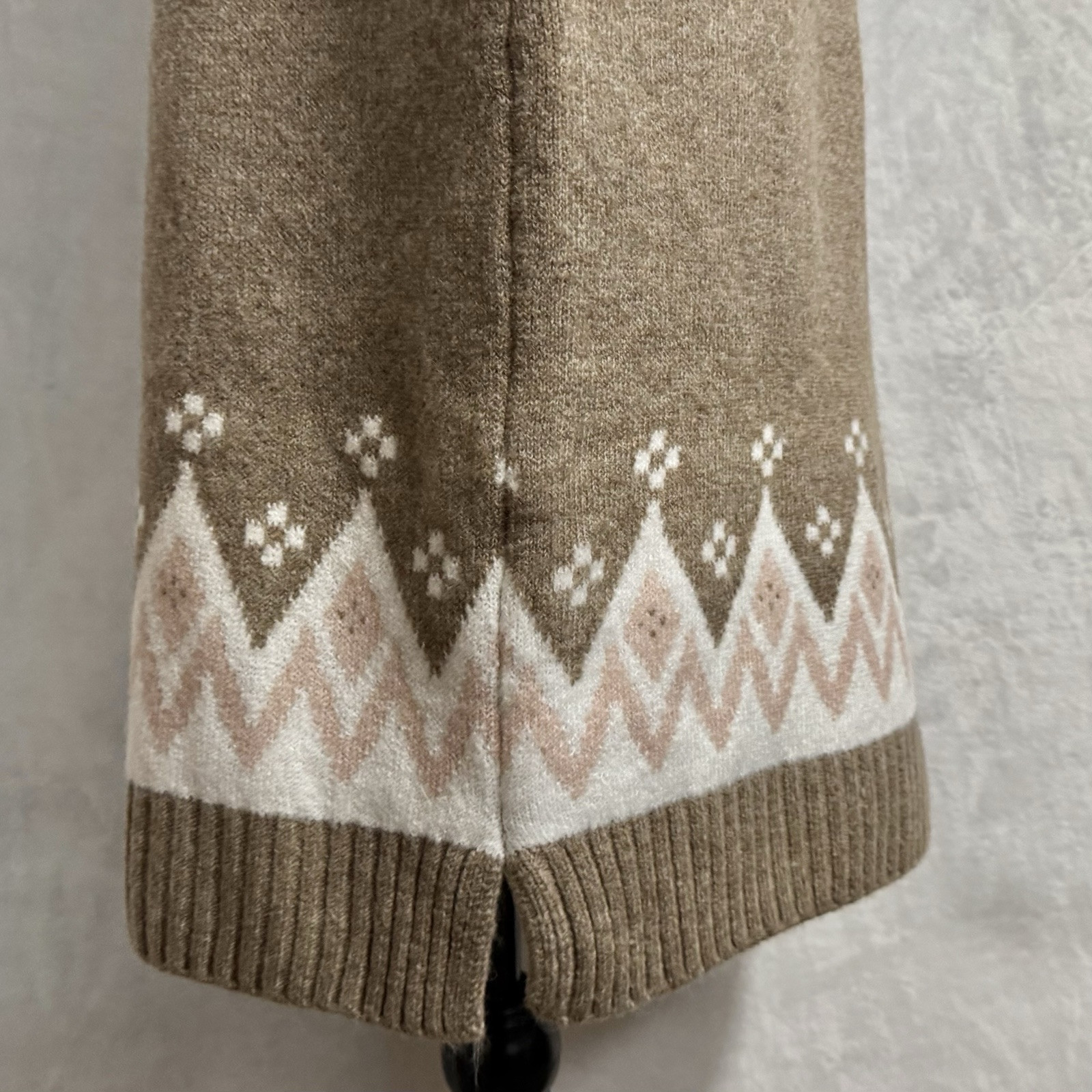NWT Cynthia Steffe Cozy Fair Isle Sweater Dress Size M Relaxed Preppy Collared