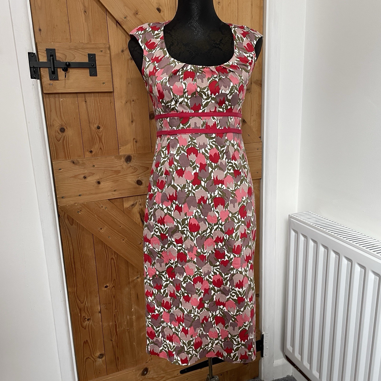 BODEN Polished Stretch Floral Cotton Fitted Sundress Sheath Size US2 /UK 6 MOTB