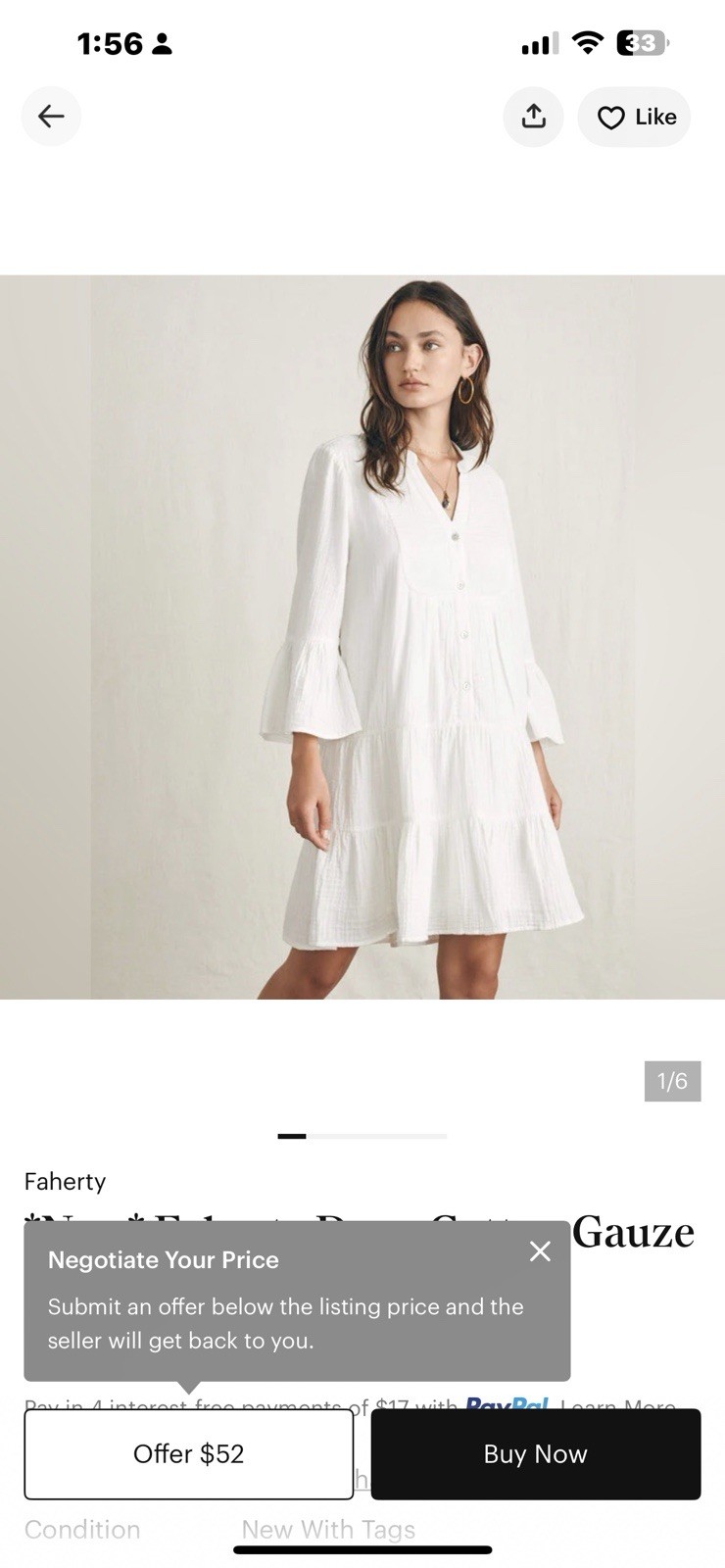 Faherty Dream Cotton Gauze Kasey Dress